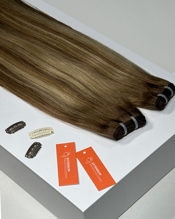WEFT trese za nadogradnju kose - Honey Balayage - Slika 1