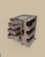 Kolica za frizere camel - profesionalna salonska oprema topla bež