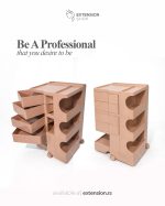 Kolica za frizere burgundy - tamna vinska crvena profesionalna salonska