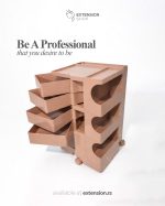 Kolica za frizere camel - topla bež kamilja salonska kolica sa fiokama